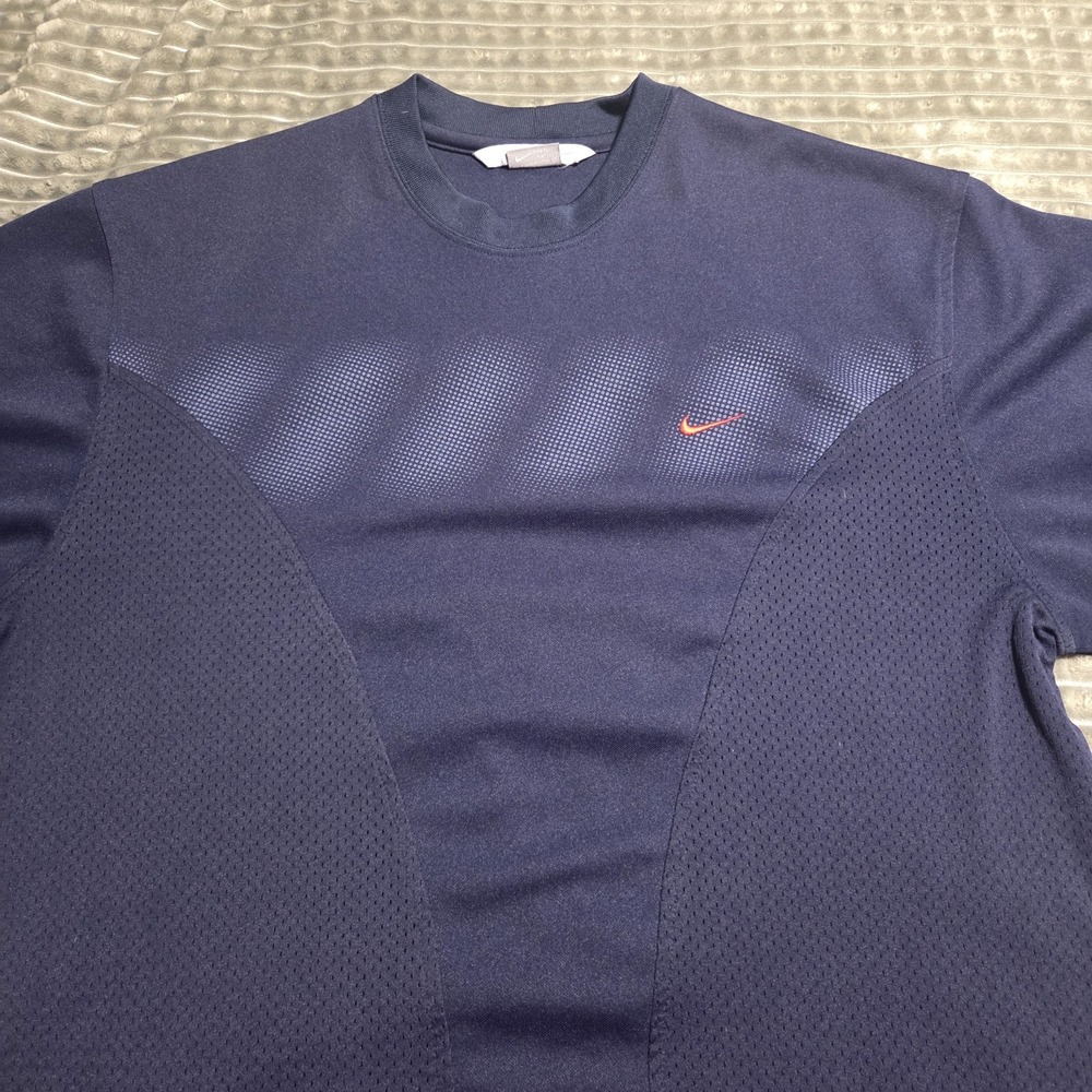 Vintage Nike Mesh Paneled Athletic T-Shirt Navy Blue XL Y2K blockcore/gorpcore